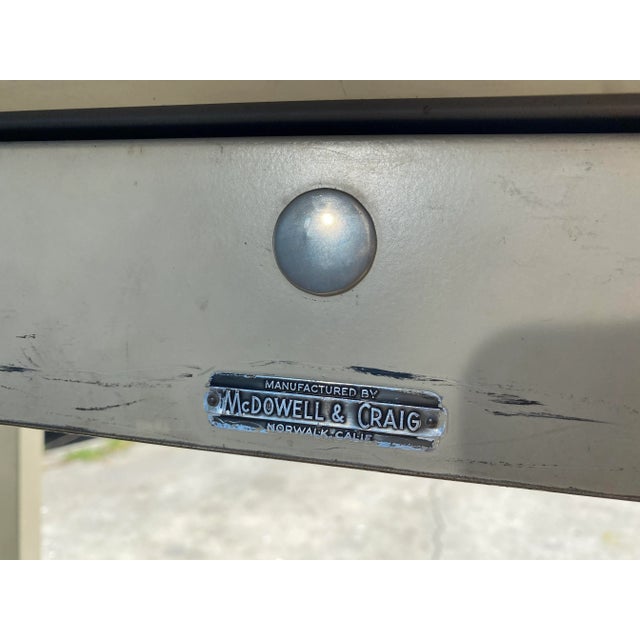 McDowell and Craig Vintage Metal Writing Desk For Sale - Image 10 of 11