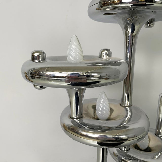 German Space Age Chromed Steel Table Lamp by Nagel, 1970s For Sale - Image 6 of 17