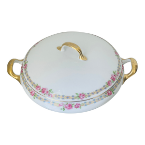 1940s Limoges France Porcelain Tureen