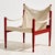 ‘Model 30’ safari lounge chair and ottoman from the 1960s, designed by Erik Wørts for Niels Eilersen. The canvas-covered...