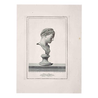 Ferdinando Campana, Ancient Roman Bust, 18th Century, Etching For Sale