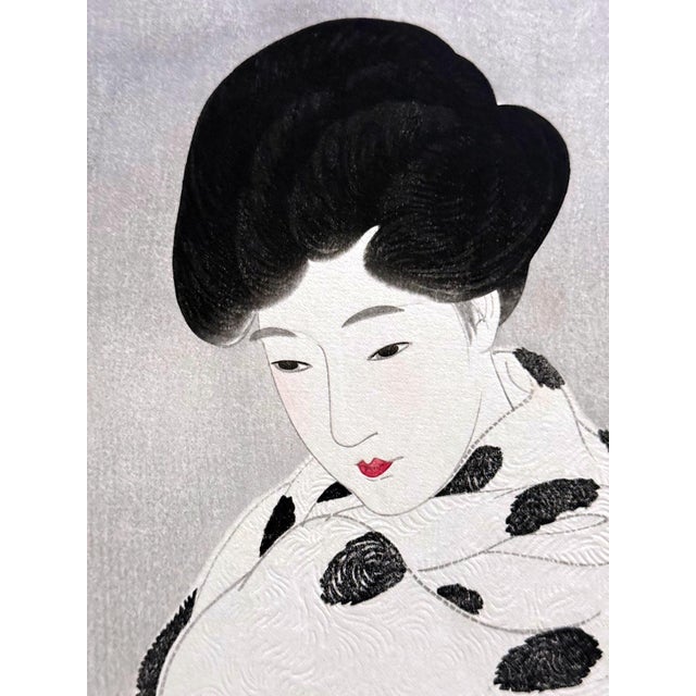 Green Japanese Large Woodblock Print It Looks Like Snow by Ito Shinsui For Sale - Image 8 of 14