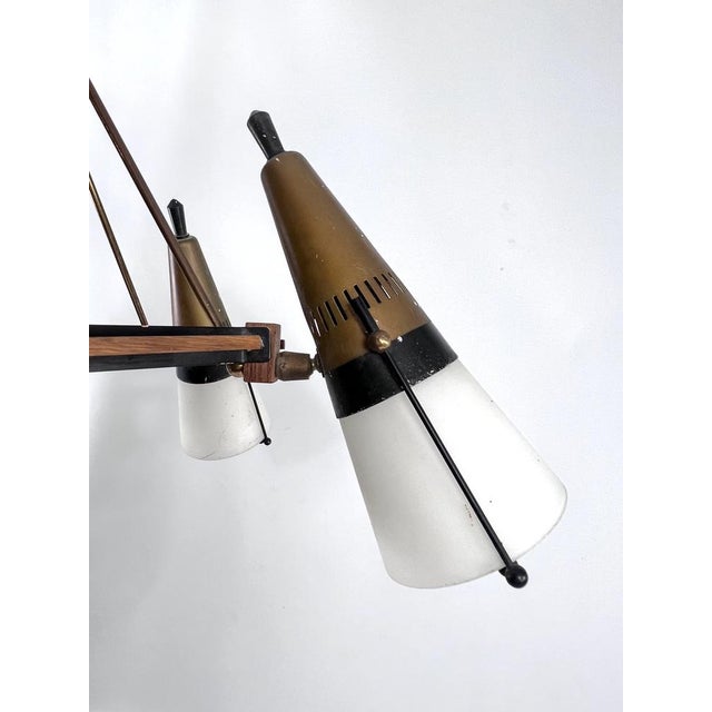 Metal Mid-Century Modern Sputnik Chandelier by Stilnovo, Italy, 1950s For Sale - Image 7 of 18