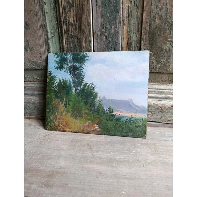 Gillaz, Landscape, 1950s, Oil Painting on Board For Sale - Image 10 of 10