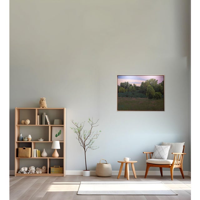 Where Evening Rests by Michael Magrin | Oil on Canvas Landscape With Trees at Dusk For Sale - Image 14 of 14