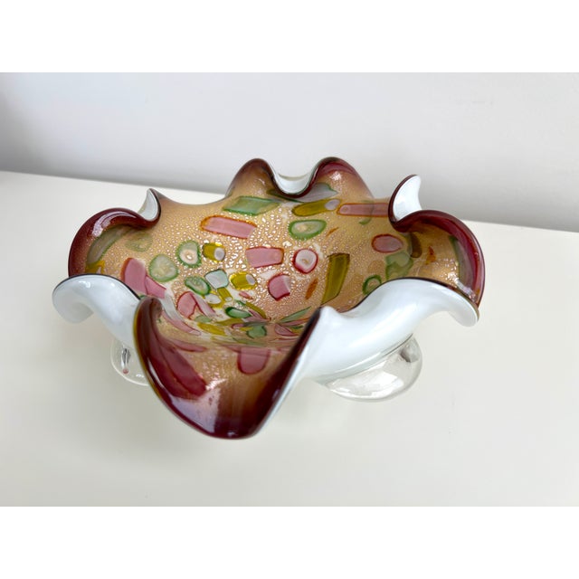 Vintage Mid-Century Modern Murano Art Glass Bowl, Dino Martens For Sale In Washington DC - Image 6 of 12