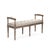 French Country Nicolas Tufted Bench with Armrests - Natural Linen / Limed Grey Oak Frame For Sale - Image 3 of 3