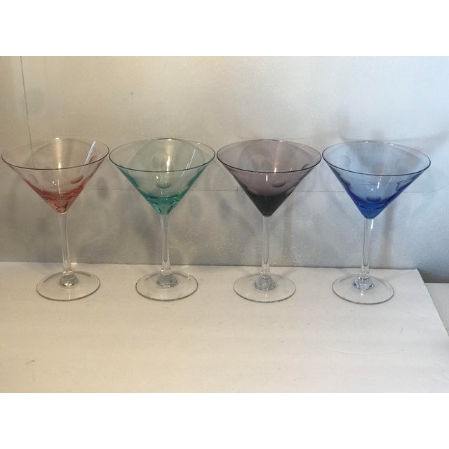 Polka Dot Waterford Multicolor Martini Glasses Set of 4 Chairish