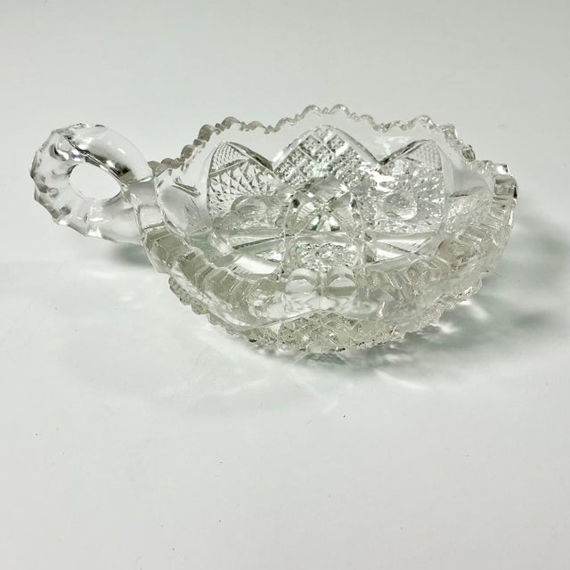 American Late 1800s Antique Boho Chic Hollywood Regency American Brilliant Cut Jam Serving Dish, With Finger Handle For Sale - Image 3 of 9