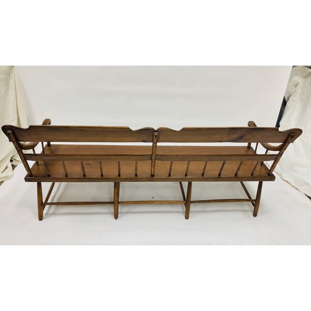 Early American Maple Deacon’s Bench, 19th Century For Sale - Image 4 of 5