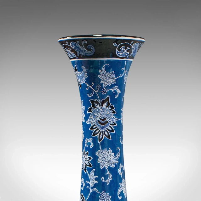 Vintage 1980s French Ceramic Flower Baluster Decorative Lily Vases - a Pair For Sale - Image 9 of 13