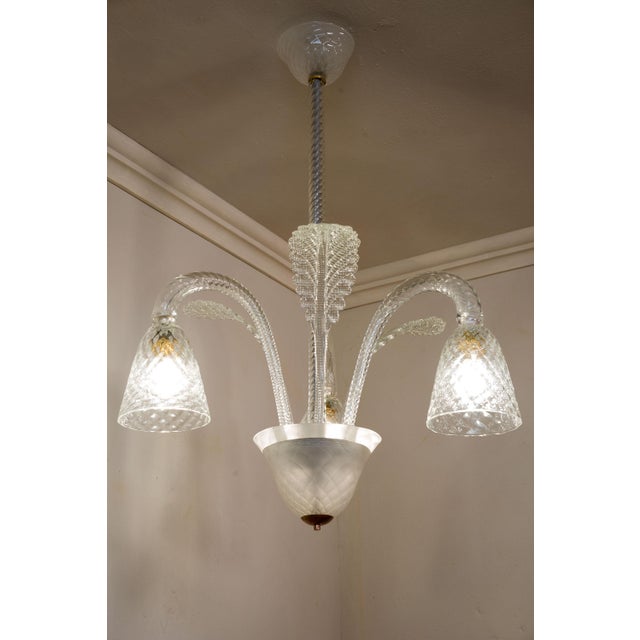 Vintage Art Deco Chandelier in Murano Blown Glass, 1930s For Sale - Image 8 of 13