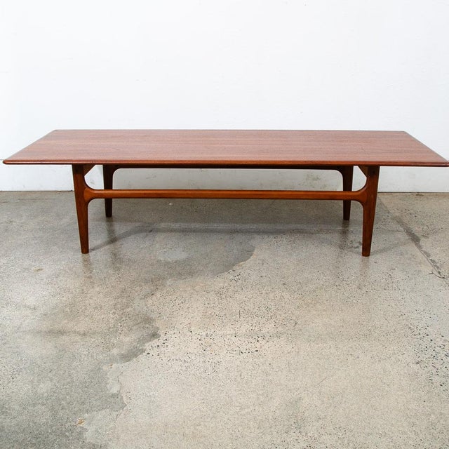 Mid-Century Modern Mid Century Danish Modern Coffee Table Solid Teak Denmark Surfboard MCM Vintage For Sale - Image 3 of 12