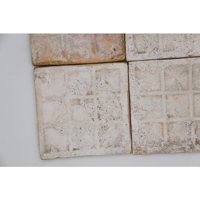 19th Century Set of Four Tiles Red & Antique White, Portuguese For Sale - Image 12 of 12