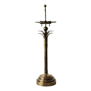 Tommi Parzinger Brass Art Deco Palm Tree Table Lamp With Patina