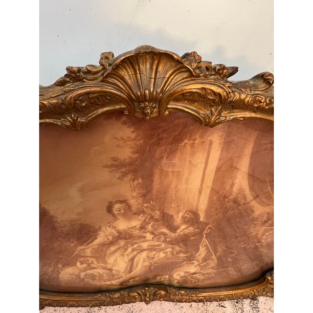 Gold Antique French Romantic Frame & Picture Reproduction Print For Sale - Image 8 of 11