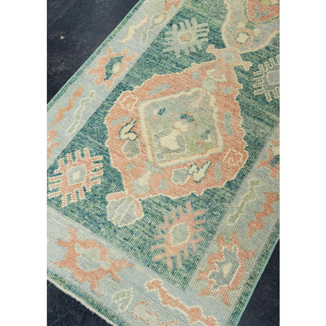 Contemporary Turkish Oushak Runner Rug 2'10" x 8'8" For Sale - Image 3 of 4