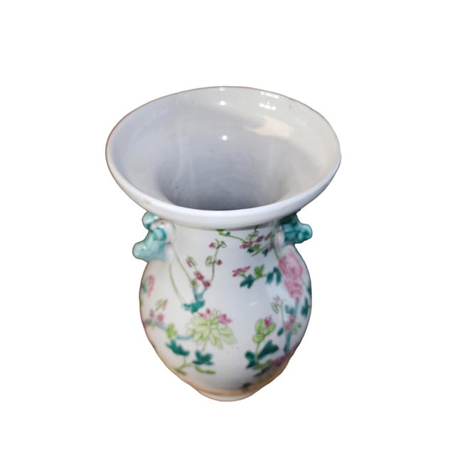 Mid 20th Century 20th Century Qianlong Famille Rose Large Floral Vase For Sale - Image 5 of 7