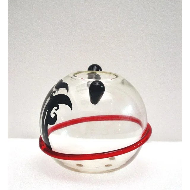 Postmodern Hand-Decorated Blown Glass Vase by Massimo Giacon for Memphis Extra, 1990s For Sale - Image 3 of 7
