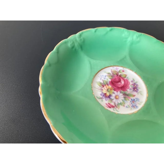 Kelly Green Victorian English Green and Rose Porcelain Jewelry Dish by Paragon For Sale - Image 8 of 12