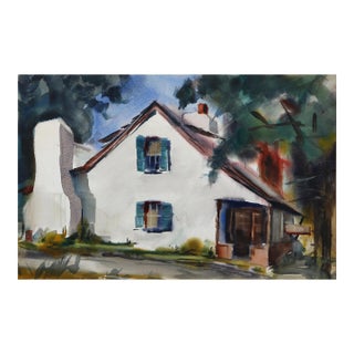 1960s "Flea Market P2.45" Watercolor Painting by Eve Nethercott For Sale