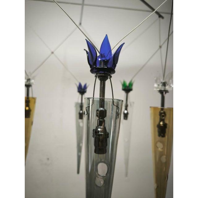 Chandelier with Multicolored Cones by Lamp International, 1990s For Sale - Image 16 of 18