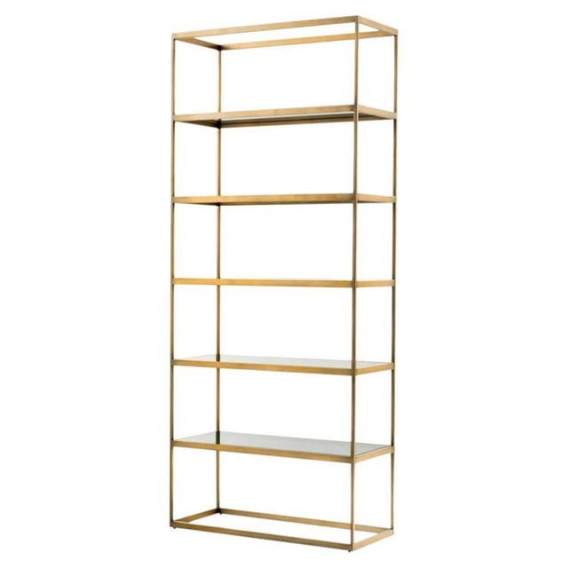 2000 - 2009 Industrial Cabinet in Brushed Brass Finish and Smoke Glass For Sale - Image 5 of 5