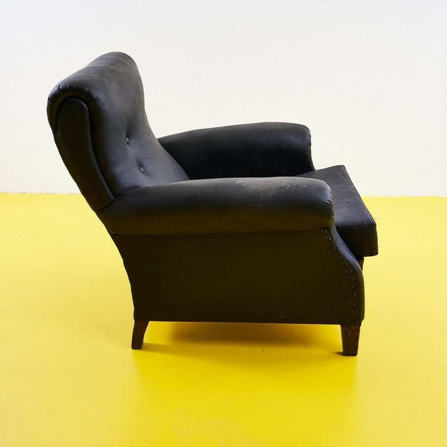 Vintage Chair in Black Leather For Sale - Image 5 of 13