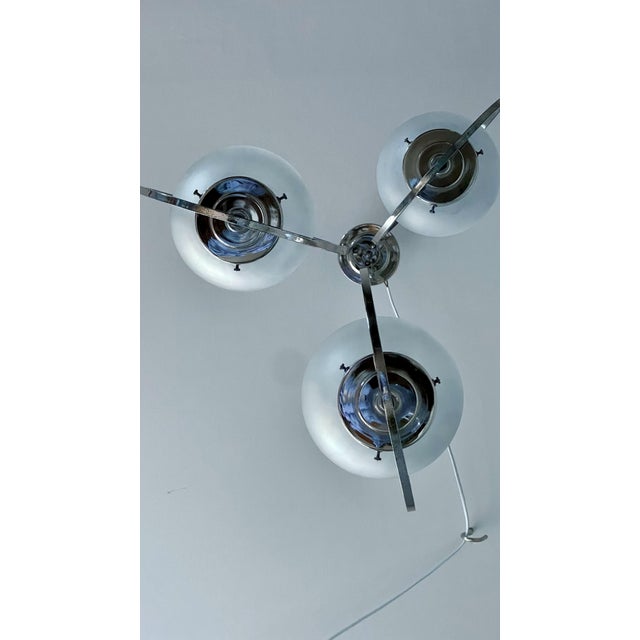 Art Deco Silver Ceiling Lamp with Three Sphere Shades For Sale - Image 18 of 18