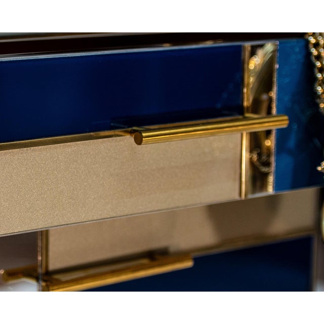 Chest of Drawers in Sapphire Blue Glass from Justfurnituress SRL For Sale - Image 4 of 10