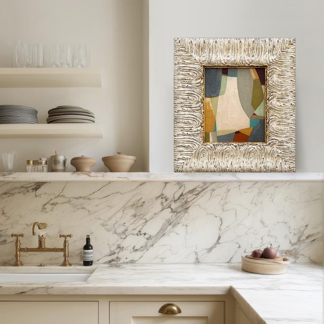 This is a new color-block painting inspired by natural elements and shapes. The oil painting is done on a canvas hardboard...