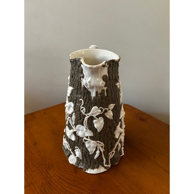 1850s t.j. & J. Mayer Convolvulus Stoneware Pitcher For Sale - Image 4 of 16