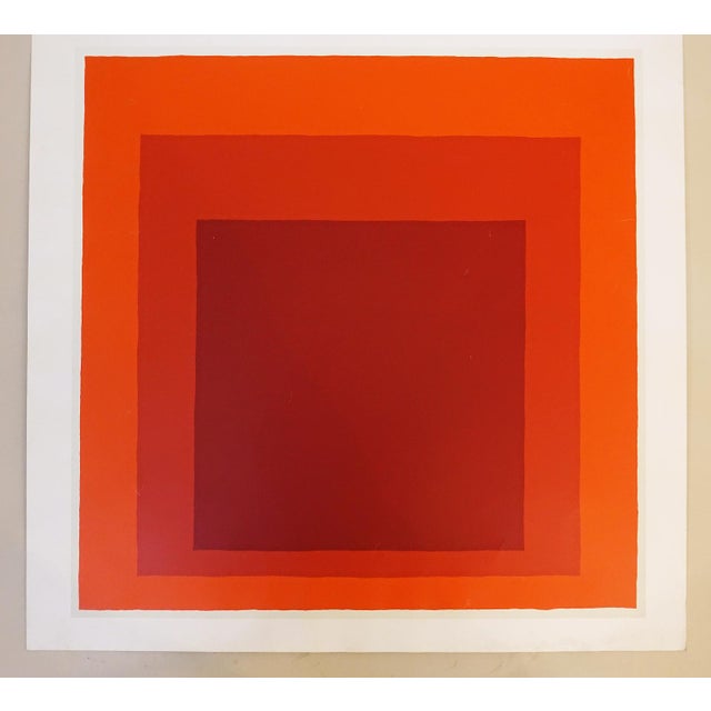 Modern Vintage Josef Albers 1973 Square Modernist Silkscreen Print Paris Exhibit Poster For Sale - Image 3 of 4