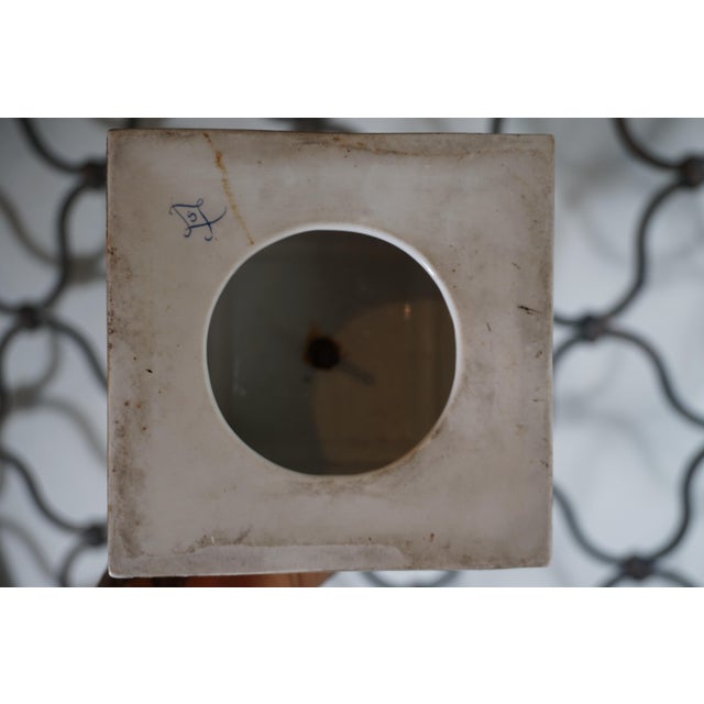 Vintage Hand-Painted Porcelain Urn With Gilt Ram-Head Handles For Sale In San Antonio - Image 6 of 6
