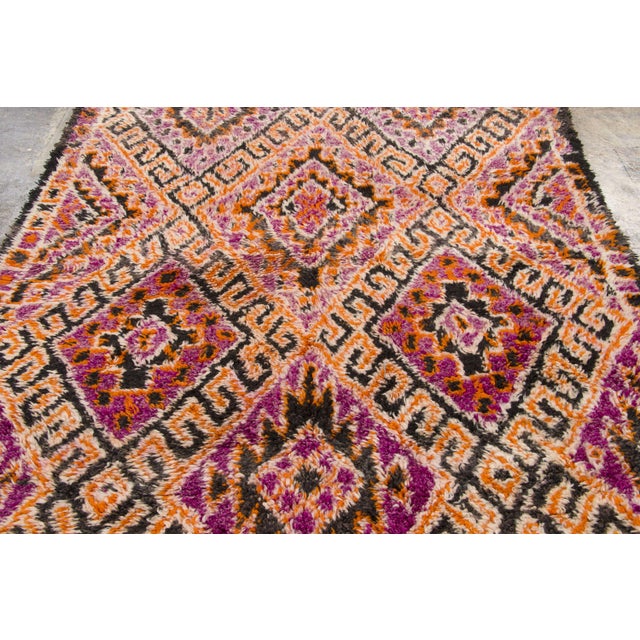 1950s Vintage Moroccan Berber Rug With Pink & Orange Lattice by Rug & Kilim, 1950-1959 For Sale - Image 5 of 9