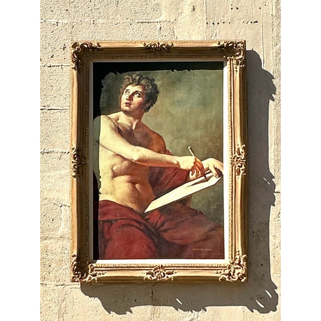 This striking Regency-style oil painting captures a masterful blend of classical elegance and artistic expression....
