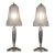 Maynadier Pair of French Art Deco Floral Frosted Glass Table Lamps - 1930s For Sale