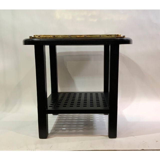 Solid brass ships porthole table. Meticulously polished and lacquered authentic ships porthole that has been fitted to a...
