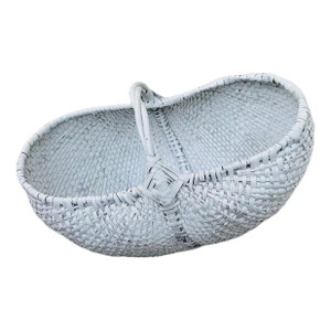 Early 20th Century American Splinter Oak Buttocks Large Basket