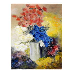 Mid 20th Century Modernist Floral Still Life Painting