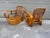 Wood Paul Frankl Style Rattan Bamboo Pretzel One-Arm Club Lounge Chairs Loveseat Sofa For Sale - Image 7 of 13