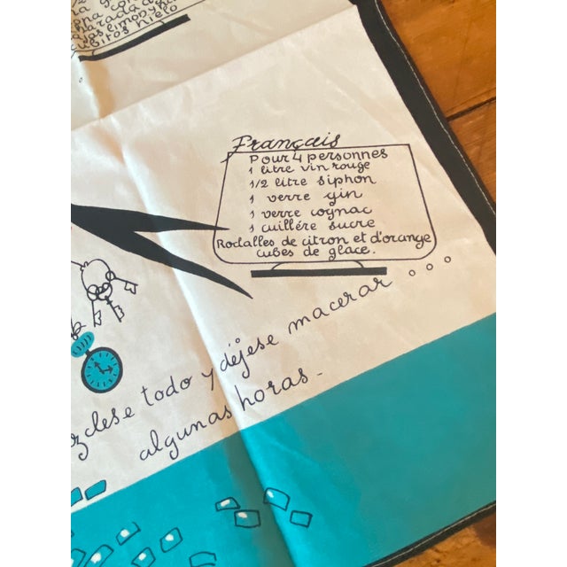 Textile Vintage Whimisical Spanish Recipe Kitchen Towels, Set of 2 For Sale - Image 7 of 12