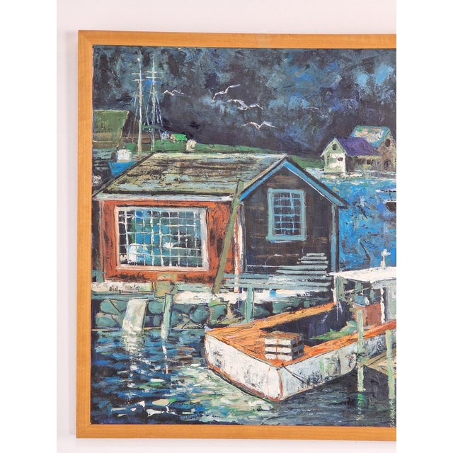 1960s Harbor View, Acrylic on Canvas, 1969 For Sale - Image 5 of 10