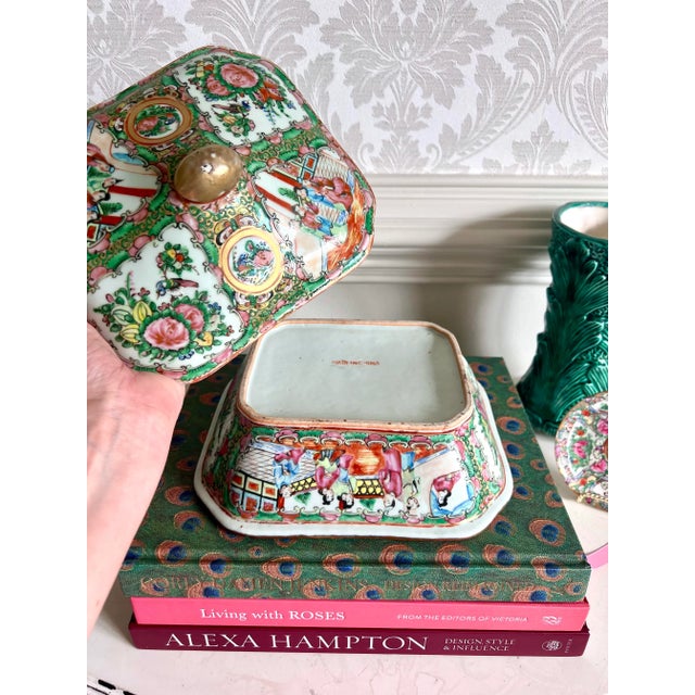 Antique Rose Medallion Covered Tureen For Sale - Image 4 of 10