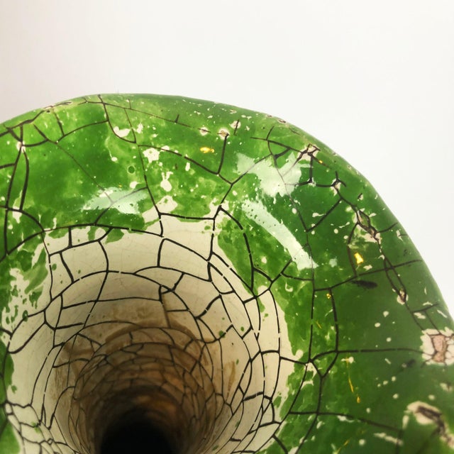 Asian Antique Rare Ceramic Jar in Crackle Glaze Technique For Sale - Image 3 of 4