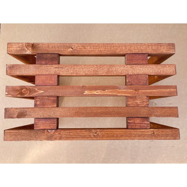 Scandinavian Modern Pine Slatted Benches With Shearling Cushions - A Pair For Sale - Image 11 of 13