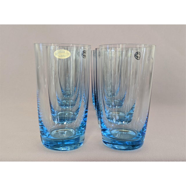 Blue Crystal Highball Glasses Set of 8 Chairish