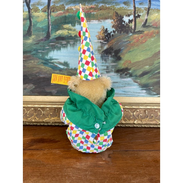 Vintage Steiff Clown Teddy Bear Plush With Original Outfit and Hat, Made in West Germany.. For Sale - Image 9 of 11