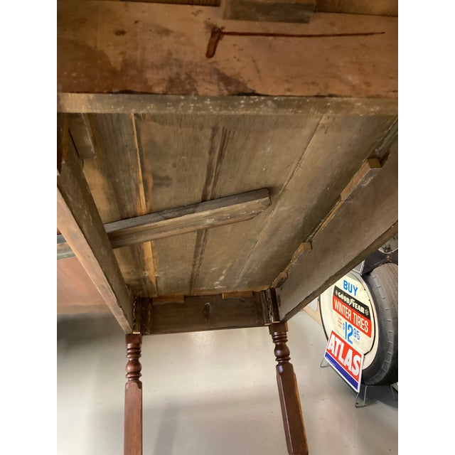 Large 19th Century Pine DropLeaf Harvest Table Chairish