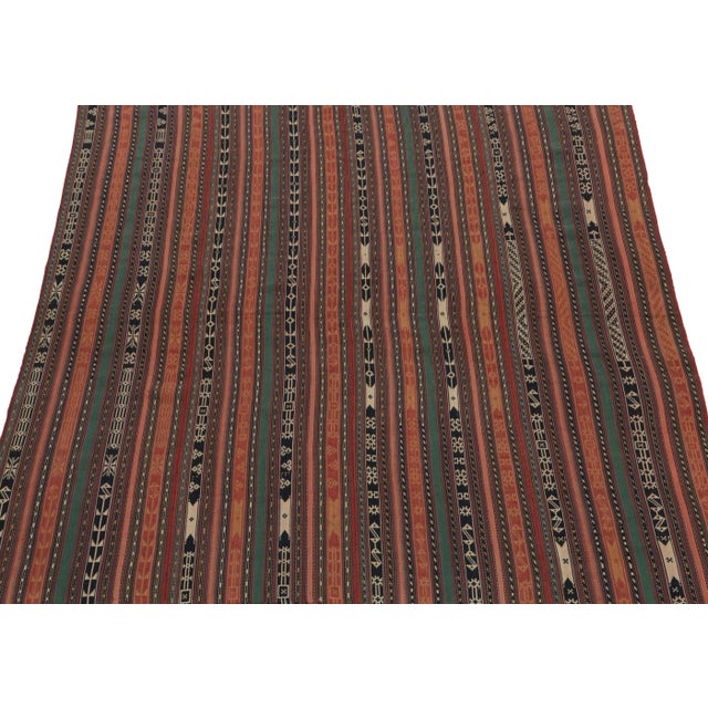 Traditional Vintage Persian Jajim Tribal Kilim in Polychromatic Stripes - by Rug & Kilim For Sale - Image 3 of 7